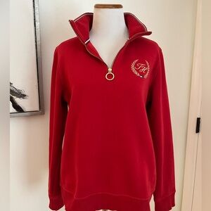 Tommy Hilfiger Red 1/4 Zip Pull Over Size Medium